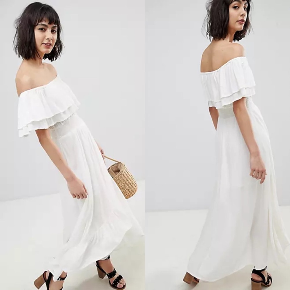 River Island Bardot Off The Shoulder Maxi Dress - Picture 1 of 9